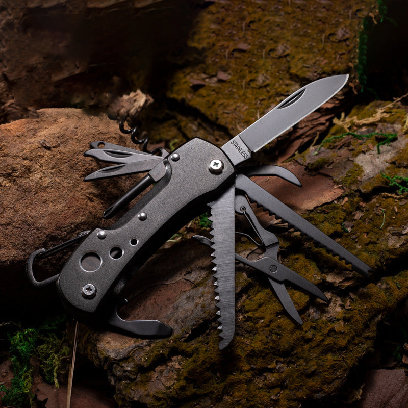 15-Function Multi-Tool Pocket Knife - Black