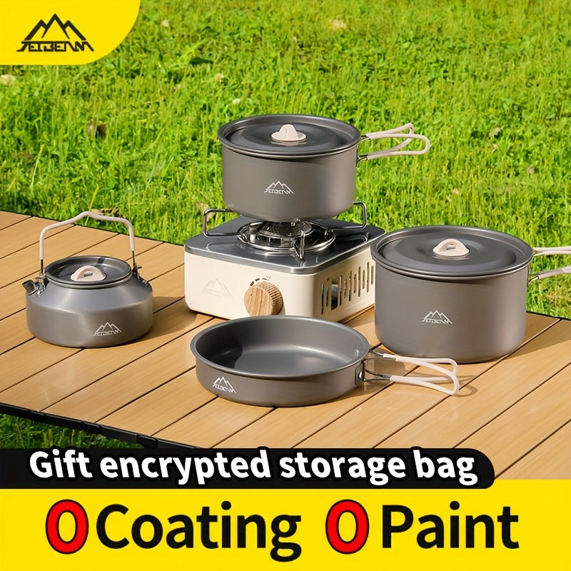 NNETM Camping Kitchen Set for 4-Person Cooking (9pcs)