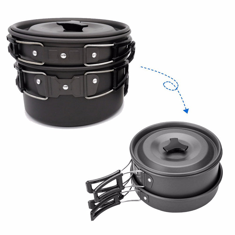 2-3 Person Camping Cookware Set - Pots & Pans