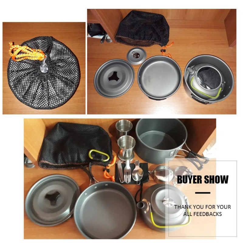 2-3 Person Camping Cookware Set - Pots & Pans