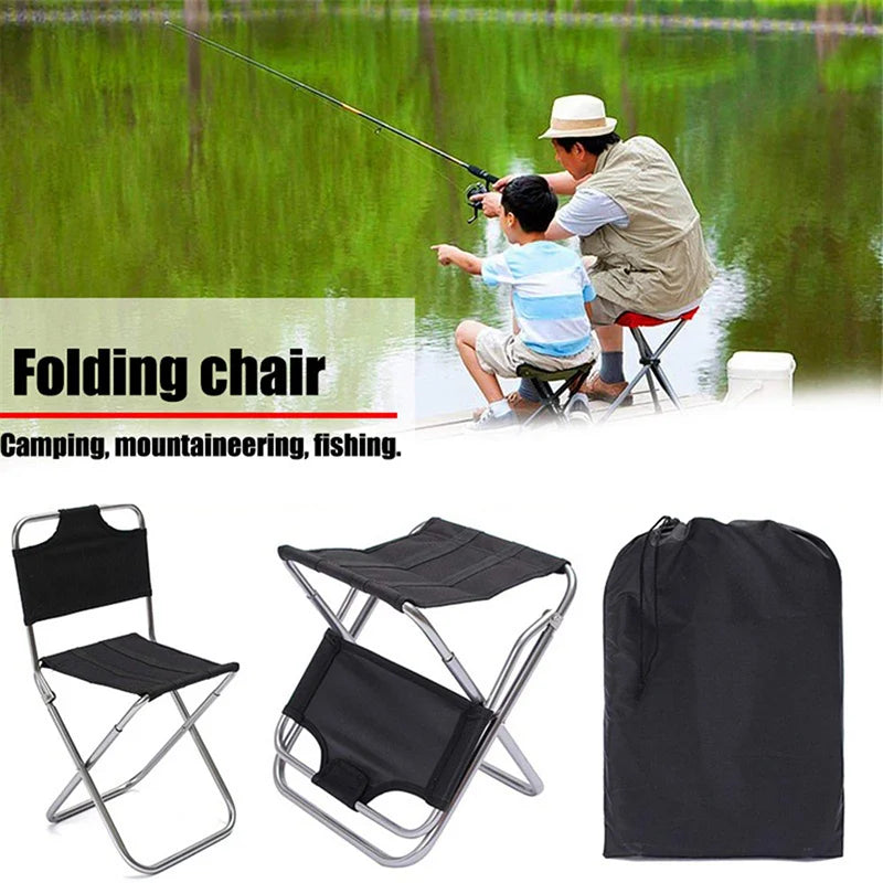 Folding Aluminum Camping Chair - Black