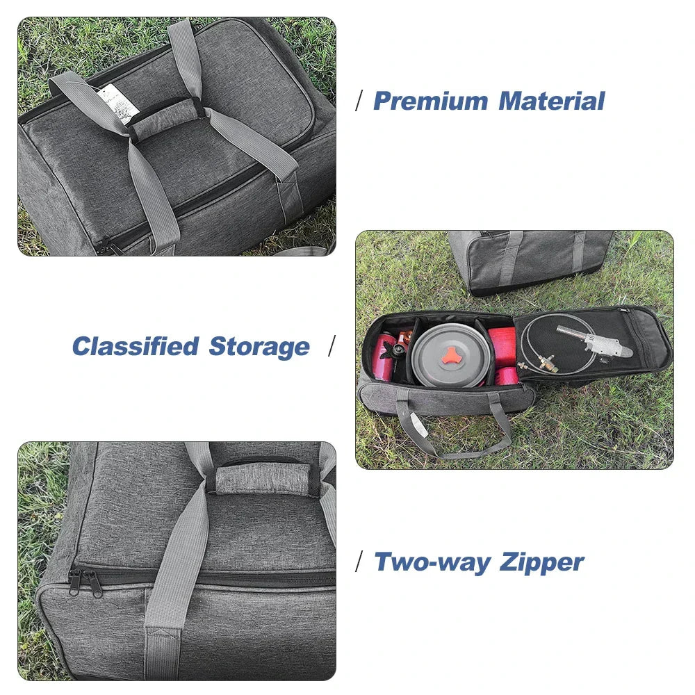 Portable Camping Cookware Storage Bag Grey