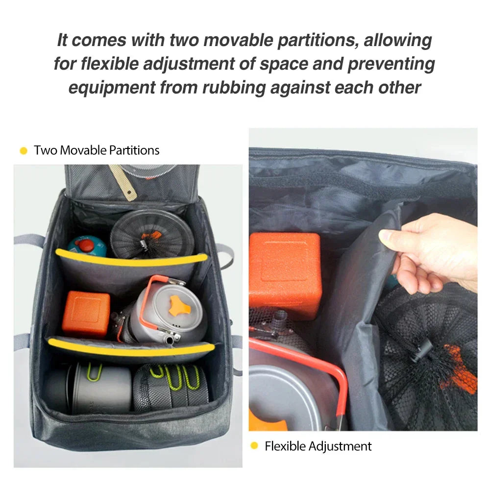 Portable Camping Cookware Storage Bag Grey