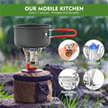 Portable All-in-One Camping Stove with Fuel Canister Converter – Lightweight Outdoor Cooking System
