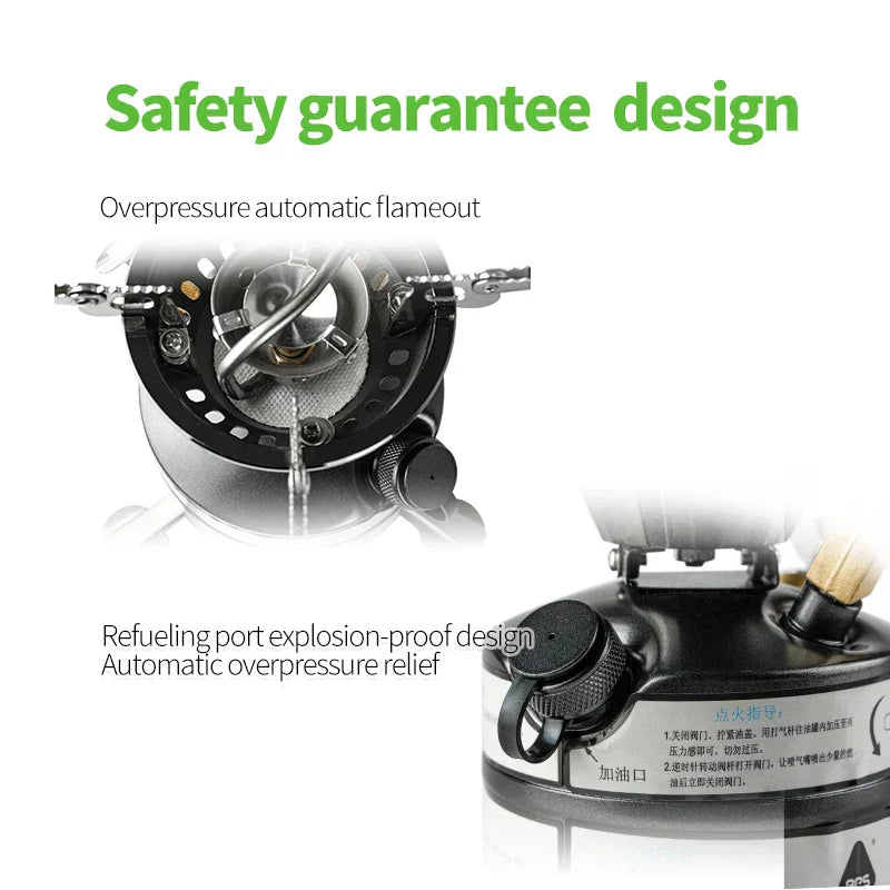 Outdoor Gasoline Camping Stove Black