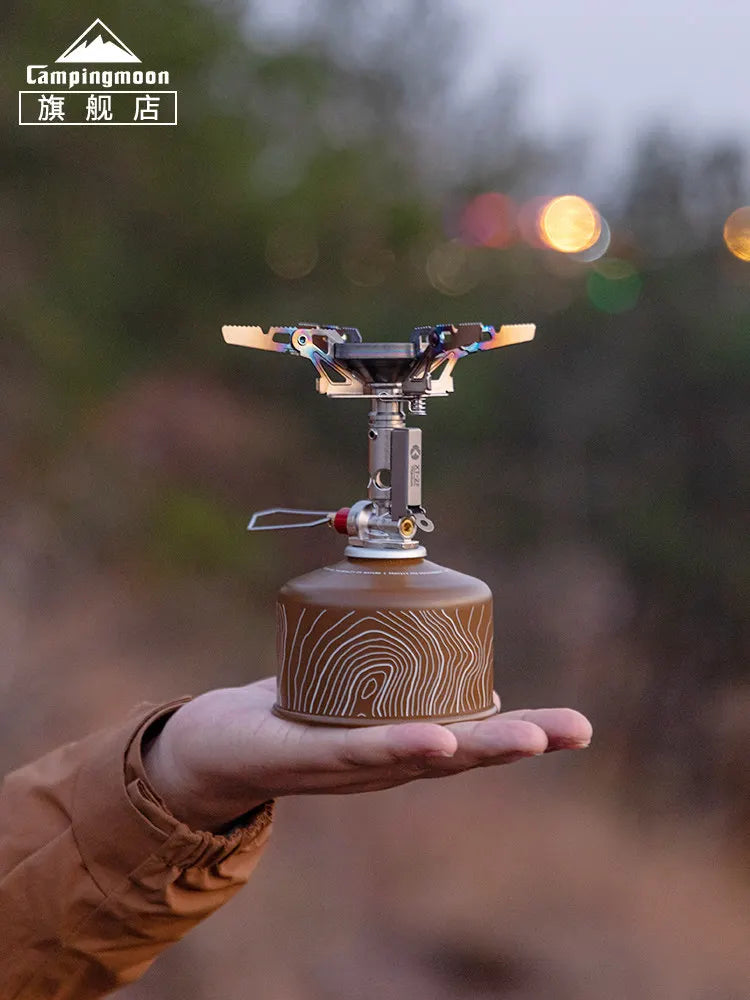 Titanium Portable Camping Gas Stove – Lightweight Rocket Stove for Outdoor Cooking