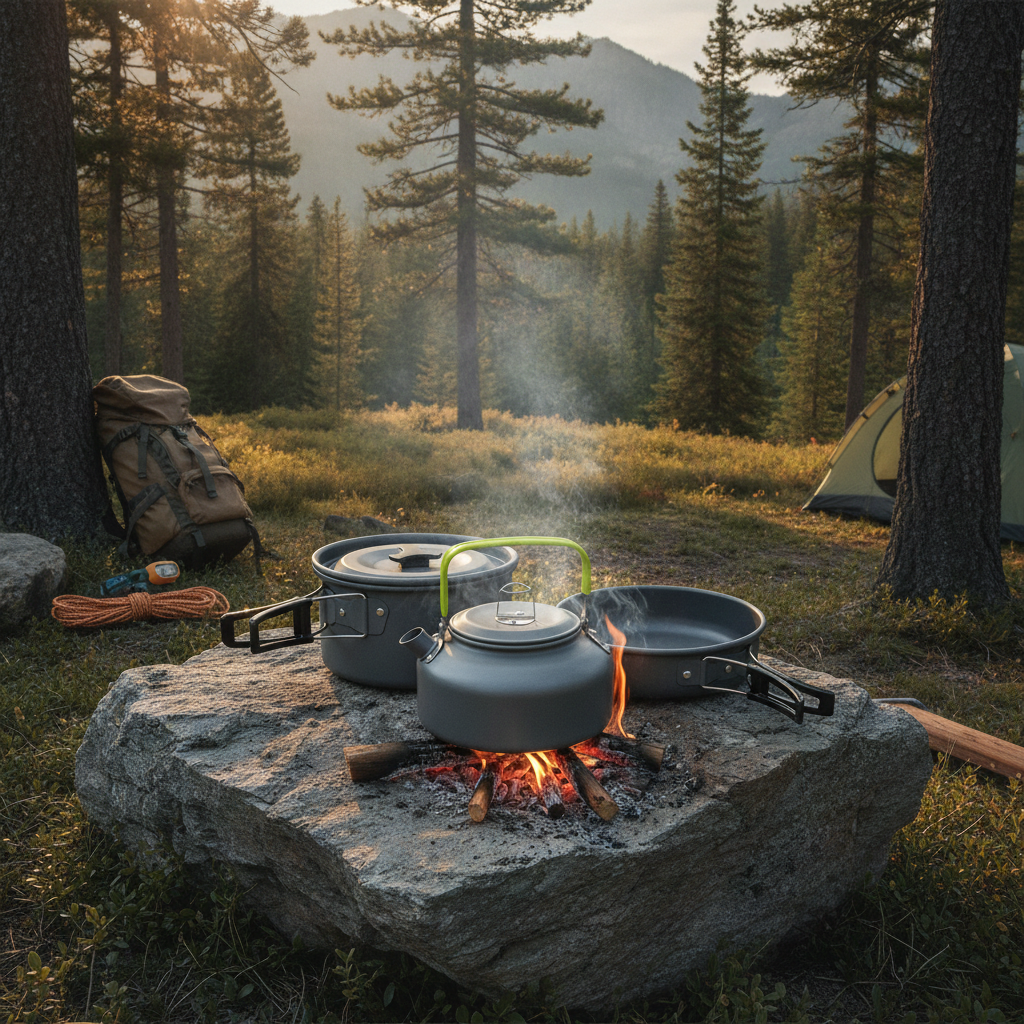 Ultra-light Aluminum Alloy Camping Cookware Utensils Outdoor Cooking Teapot